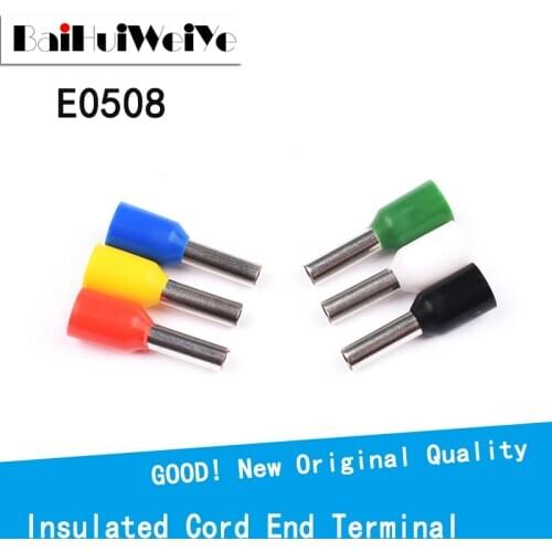 100PCS/LOT VE0508 Wire connect Insulated connector Terminal Crimp Terminator cold pressed insulated termina
