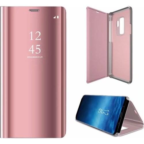 J4 J6 J8 2018 Clear View Smart Mirror Phone Case For Samsung S7 S8 S9 Cases Flip Stand Leather Cover For Iphone 7 8 X XS XR Max