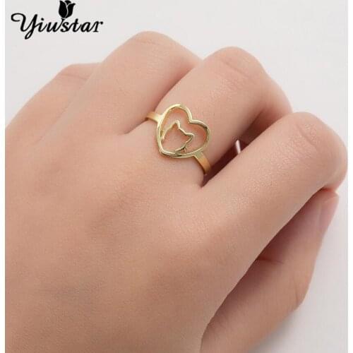 Yiustar Animal Cat Paw Print Rings For Women Cute Women Rings Lovely For Girls Party Gifts Bagues Pour Femme Women Jewelry Ring