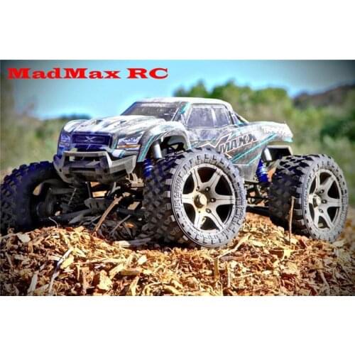 MadMax Light Weight Waterproof Grip Tire Wide Wheel with Alloy Adapter Nuts for 1/5 Traxxas X-maxx Monster Truck
