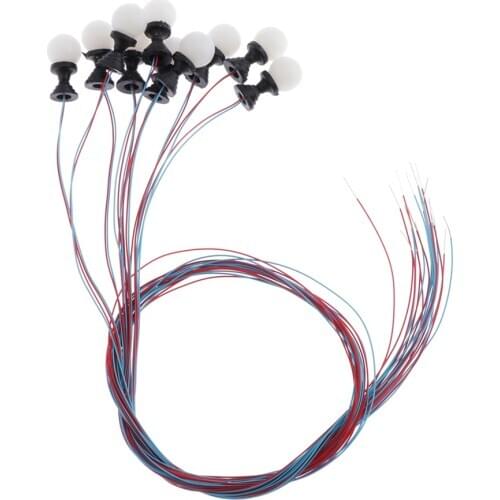 10Pcs Miniatures LED Light Train Railway Street Lamppost Landscape Layout