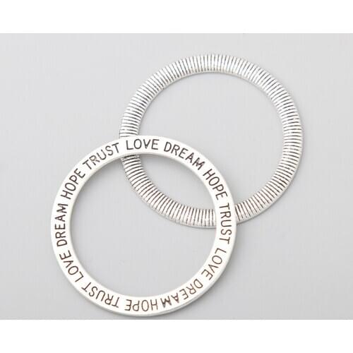 RAINXTAR Fashion 36mm Alloy LOVE DREAM HOPE TRUST Round Message Charms 10pcs AAC427