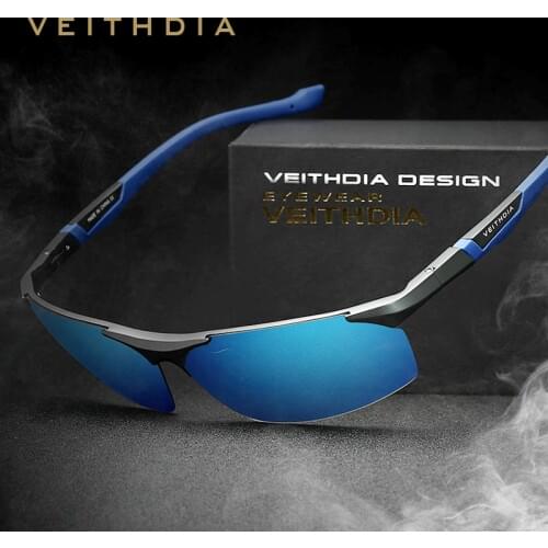 VEITHDIA 2020 Brand Mens Sun Glasses Polarized UV400 Lens Male Sunglasses Aluminum Rimless Sport Glasses Eyewear For Men 6589