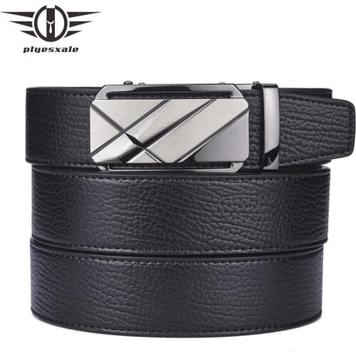 Plyesxale Belt For Men 2021 New Mens Genuine Leather Belts Luxury Brand Black Business Formal Belt High Quality Male Cinto B7