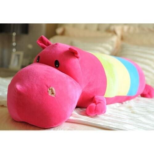 Stuffed toy rainbow hippo plush toy 50cm hippo doll multicolor Cushion throw pillow about 19 inch toy b0774