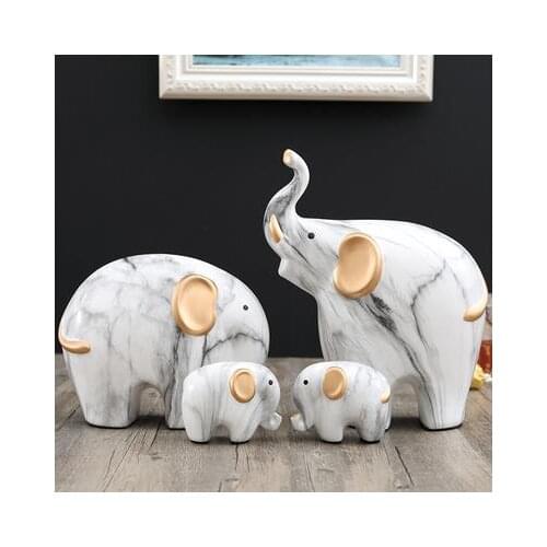 A SET OF BEAUTIFUL CERAMIC ELEPHANT CRAFTS, HOME OFFICE DESKTOP DECORATIONS, EXQUISITE BIRTHDAY WEDDING GIFT FURNISHINGS