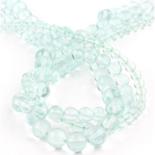 Natural Smooth Blue Quartzs Crystal Beads Round Loose Spacer Accessories Beads For Jewelry Making 6/8/10mm 15"Inch DIY Bracelet