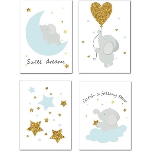 New 5D Diamond Painting Cartoon Elephant MoonEmbroidery Rhinestone Cross Stitch Gift Home Office Decor Kids Adult Factory Direct