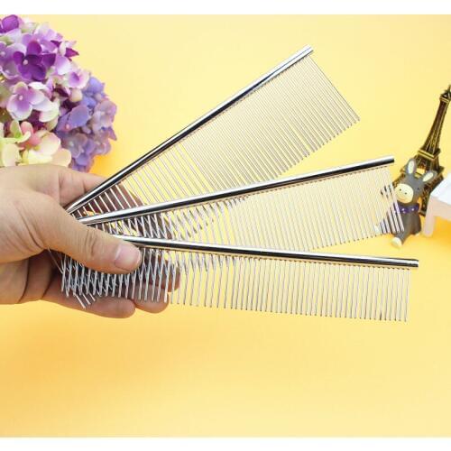 New Convenient Cat Dog Grooming Tool Shedding Combs 7.5 Inch Pet Stainless Steel Comb FBE2