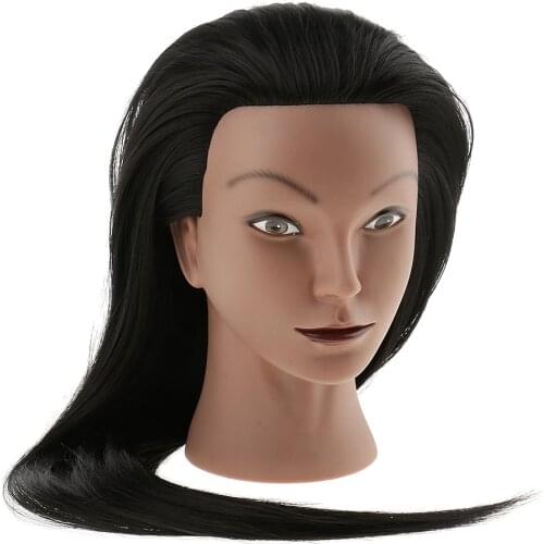 Professional Salon Cosmetology Hairdressing Practice Training Mannequin Head Straight Long Hair with Mount Hole