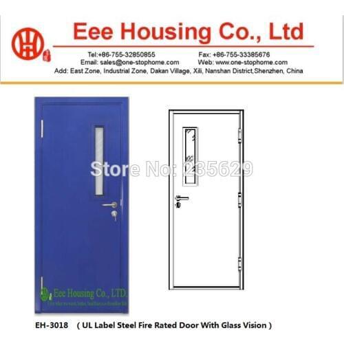 UL fire doors,Steel Fire Rated Door with Glass Vision, Fire-Resistance door for sale,Commercial fire doors