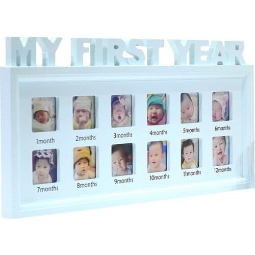 Creative DIY 0-12 Month Baby "MY FIRST YEAR" Pictures Display Plastic Photo Frame Souvenirs Commemorate Kids Growing Memory Gift