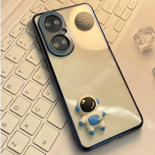 Cute Cases for Huawei P50 Cartoon Astronaut Cover Couples Accessories for Huawei P50 P50Pro Lovely Conque Funda Capa