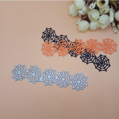 Halloween Spider Web Lace Border Edge Metal cutting dies DIY Die Cut Stencil Decorative Scrapbooking Craft Card stencils