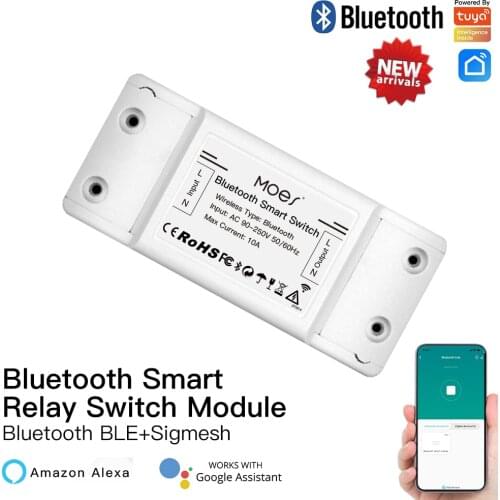 DIY Bluetooth BLE + SIG Mesh Smart Light Switch Breaker Relay Module Smart Home Tuya APP Remote Control Works Alexa Echo Google