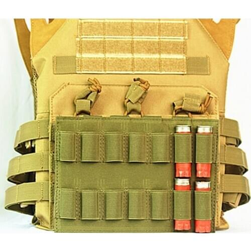 Military Tactical Molle Shell Holder Panel 12 Gauge Hunting Vest Accessories Cartridges Pouch Airsoft Rifle Shotgun Ammo Carrier