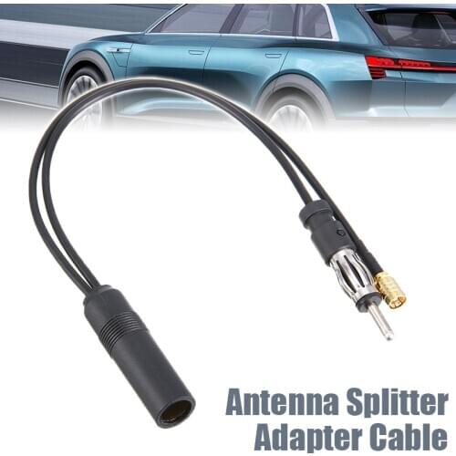 1Pc FM/AM DAB + Car Antenna Splitter Cable Adapter DAB Car Radio Active Aerial Converter Cables SMB DIN Connector
