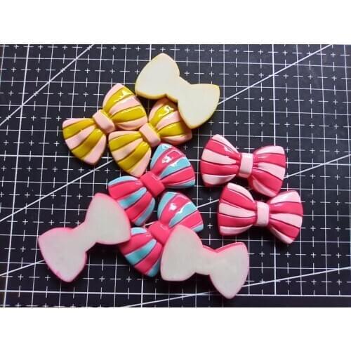 1pcs/lot new resin simulation stripe bowknot 32mm Scrapbook Embellishment DIY Phone Decoration