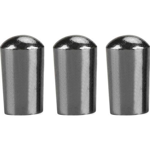 3Pcs Guitar Switch Tip, 3 Way Toggle Switch Knob Tip Cap Copper For Lp Epi Electric Guitar,Gun-black