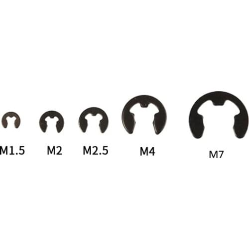 5PCS M1.5 M2 M2.5 M4 M7 E Clip Circlip Retaining Ring Washer for Shaft Fastener E-Clip RC Model Car Spare Parts