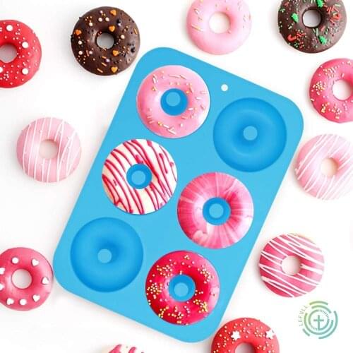 6/8 Grid Donut Mold Silicone Cake Mold Cake Tool Baking Tool High Temperature Resistance