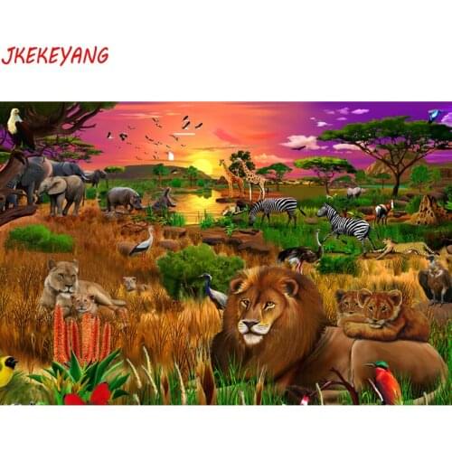 5D Diy Diamond embroidery"African grasslands lion"Cross Stitch full square/round diamond painting,puzzle,home decor Y3286