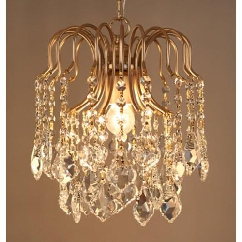 American country loft personality retro crystal iron chandelier dining room bedroom lamp