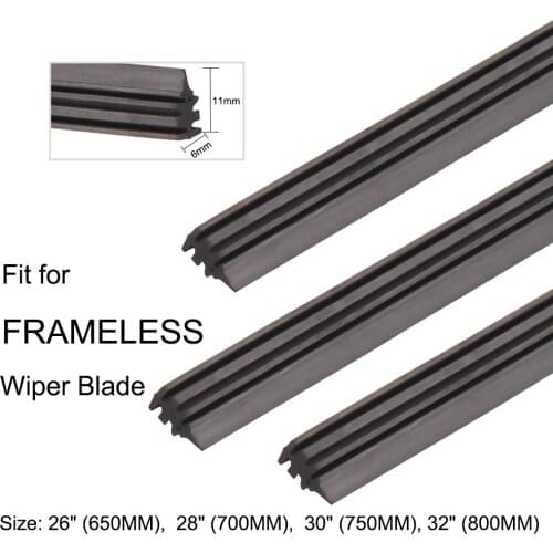 2Pcs/Set Car Wiper Blade Strip 26"28"30"32" Vehicle Windshield Insert Natural Rubber Wiper Accessories Frameless