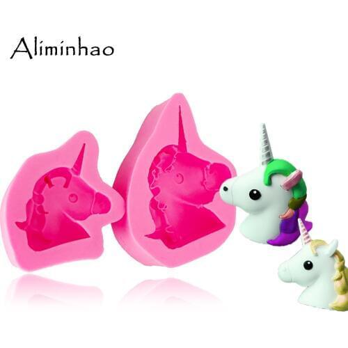 B1391 New Arrival unicorn silicone mold cake fondant tool soap diy kitchen bakeware cake decorating