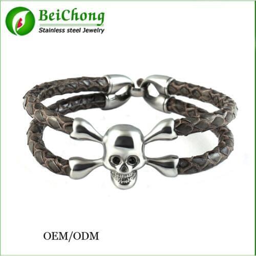 BC Cool Navy Gray Bracelet Python Leather,High End Luxury Bracelet for Business Men Gift Free Shipping BC-0072