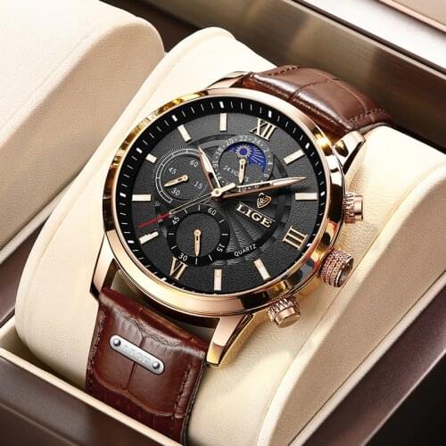LIGE 2021 New Mens Watches Top Brand Luxury Waterproof Watch For Men Fashion Sport Chronograph Wristwatch Relogio Masculino+Box