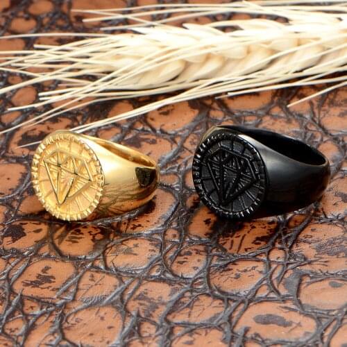 Black New stainless steel jewelry men punk trend hip-hop titanium steel ring
