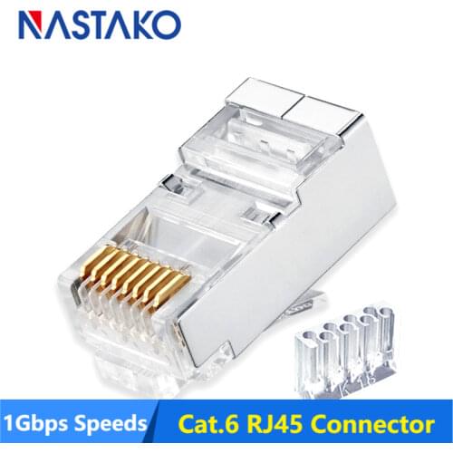 Two-Piece Cat6 rj45 connector cat 6 network connectors rj45 Cat5e plug split type stp metal shielded modular Crystal terminals