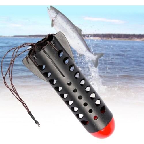 Fishing Lure Feeder Float Thrower Attractive PE Large Volume Rocket Bait Cage Container Sea Rod Boat Fishing Hitting Device
