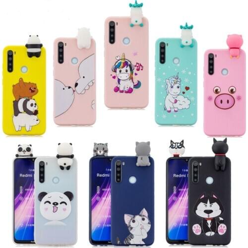 FLYKYLIN 3D Doll Toys Cases For Xiaomi Redmi Note 9 9S 8 6 5 Pro 8T 7 4X For Redmi 9 8A 7A 5 K20 Unicorn Soft TPU Silicone Coque