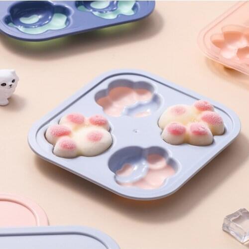 Ice Tray Mold 3D Cats Claw Ice Tray DIY Homemade Silicone Ice Freezer Pudding Quick Freezer Cote Ice Cube Maker for Bar Kitchen