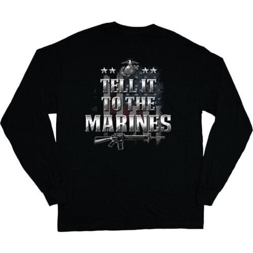 Long Sleeve T-shirt for Men US Marines Usmc Marine Corps Us Flag Tee Shirt Mens