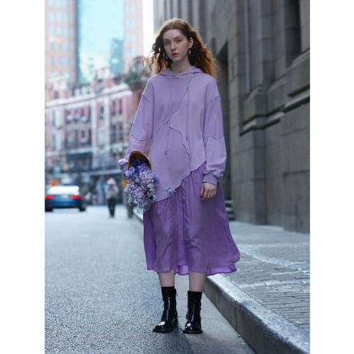 IRINACH273 FALL WINTER 2020 COLLECTION new arrivals patchwork design oversize long hoodies dress women