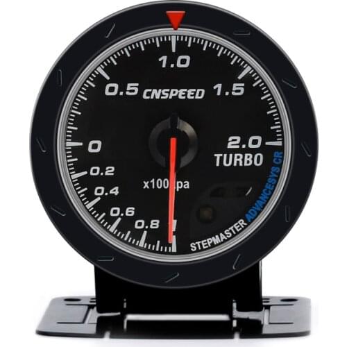 CNSPEED 60MM Car Turbo Boost Gauge BAR With Sensor White &Amber Lighting Black Face Turbo Boost Meter /Car Meter YC101347