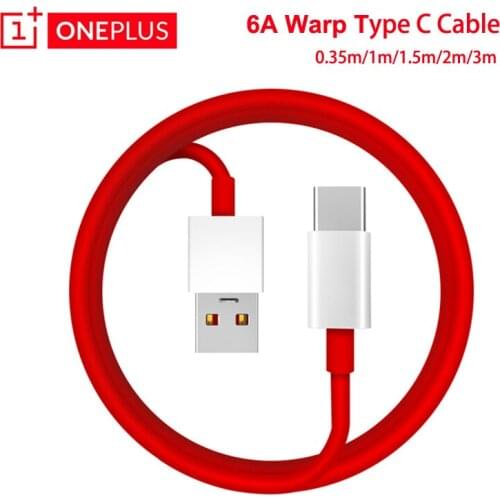 Original Oneplus 6T 6 5t 5 3t 3 Cable 0.35m/1m/1.5m/2m/3m DASH/WARP Charge 6A Round Charging Wire for One Plus 7 Adapter Cable