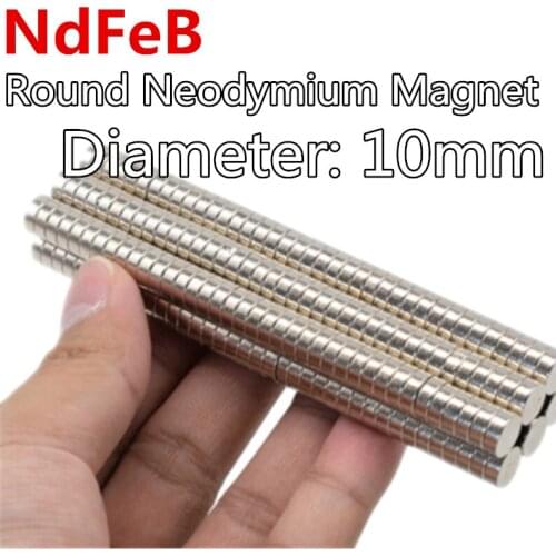 Diameter 10mm Round NdFeB Neodymium Magnet Powerful Rare Earth Permanent Fridge Magnets Ring Disk Strong Craft for DIY