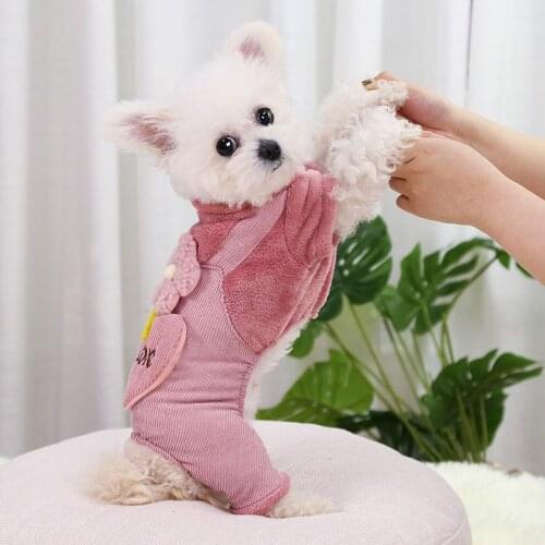 Super Cute Pet Clothes Dog Jumpsuits Rompers Comfortable Plush Dog Clothes for Small Dogs Xxs Kawaii Chihuahua Schnauzer Clothes