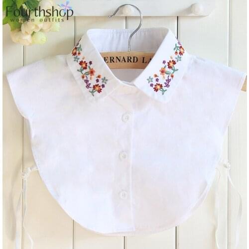 Fashion Detachable Collars for Shirt or sweaters Fake Collar Women Tie Crystal Sewing Blouse Top False Collar Lapel Accessories