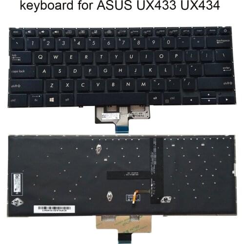 New English keyboard backlight for Asus zenbook UX433 UX434 UX433FL FN UX433FA US notebook keyboards laptop parts 0KN1 5Z1HE13