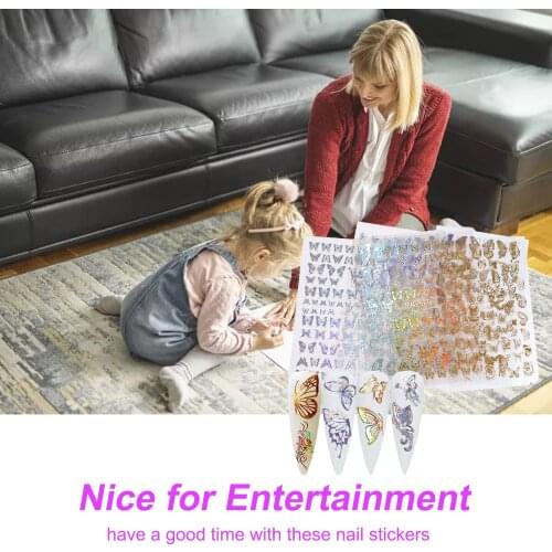 2021 New Nail Sticker Set Mixed Butterfly Patterns for Nail Art Decoration DIY Decals Manicure Kit Nail Decor Nail Stickers