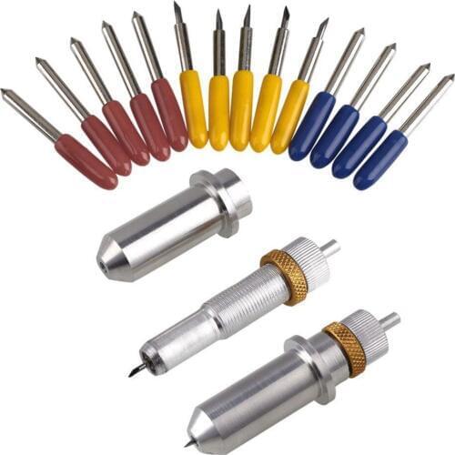 15pcs 30 45 60 Degree Roland Cutting Knife Plotter Blades for Cutting Plotter Vinyl Cutter Metal Blade + Blade Holder Home Tools