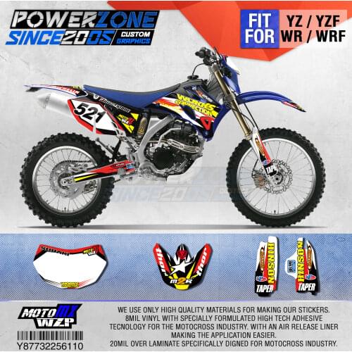 PowerZone Customized Team Graphics Backgrounds Decals 3M Custom Stickers For YAMAHA YZF250 450 06-09 WR250F/450F 07-13 07-11 110