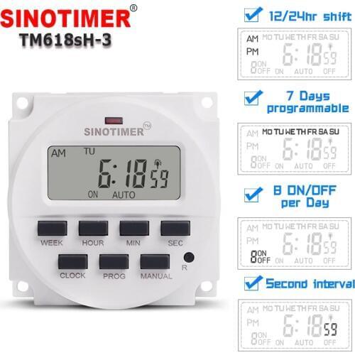 1 Second Interval 7 Days Daily Programmable Digital Electronic DC 24V Automatic Gate Time Switch