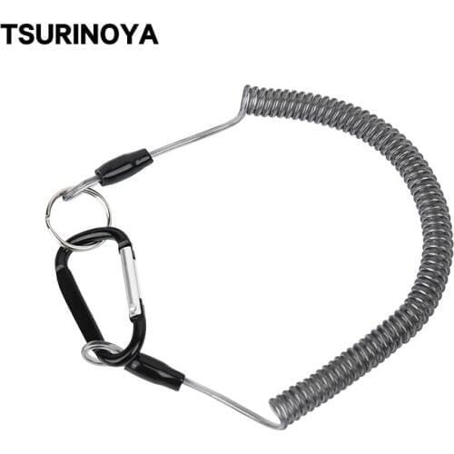 TSURINOYA Fishing Plier Fishing Clamp Gripper Retention Rope 33cm Steel Wire Convenient Fishing Buckles Accessoreis 2pcs/bag