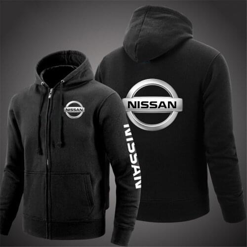 Spring Autumn NISSAN Car Logo Hoodies Zipper Male Cardigan Mans Long Sleeve Fashion Cotton Hip Hop College Fleece Coats